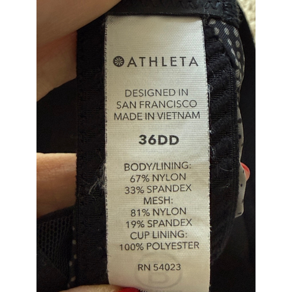 Athleta 36DD Advance Sports Bra Black and Gray Pattern EUC - Picture 3 of 3